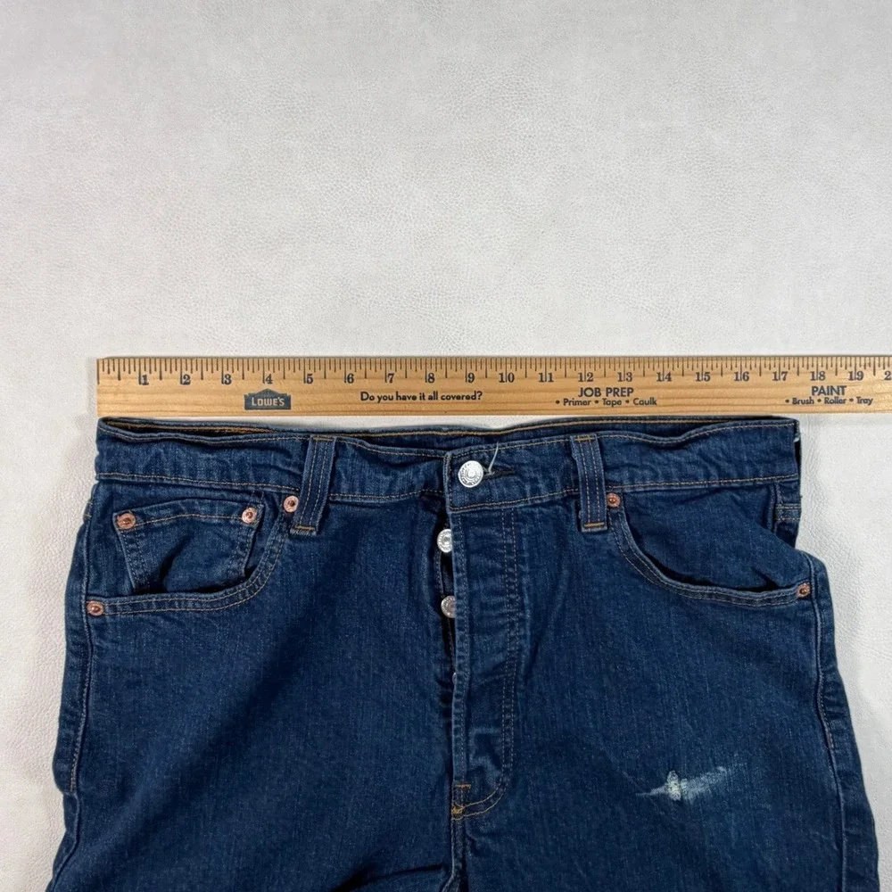 Levis‎ 501 Original Fit Mens 34x30 Dark Wash Blue Straight Leg Button Fly Jeans